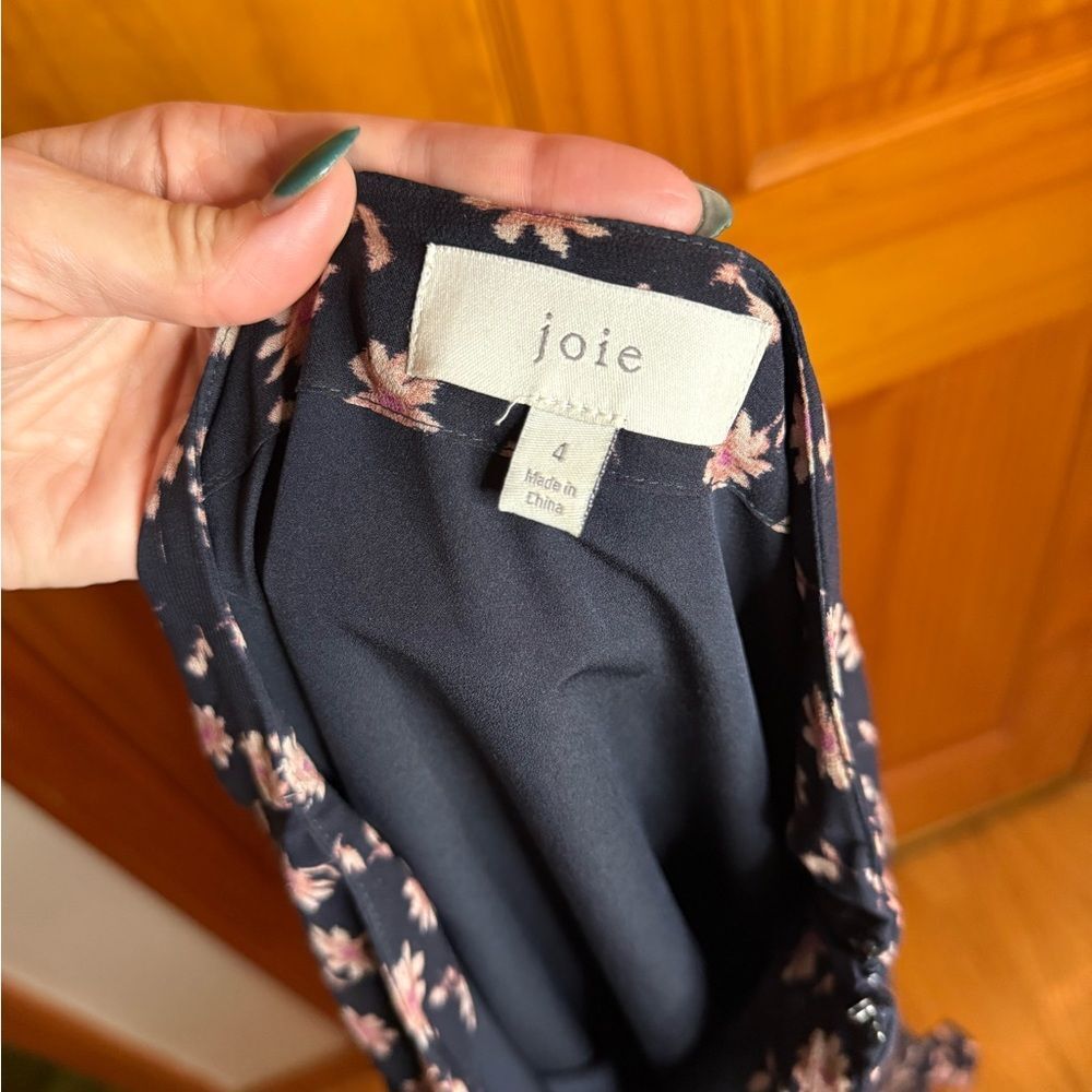 Joie 100% Silk Langlee Floral Print Ruffle Midi Skirt Size 4 - Picture 3 of 8